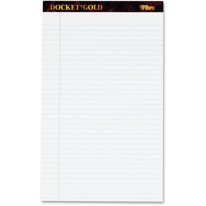 TOPS Docket Gold Legal Ruled White Legal Pads - Legal