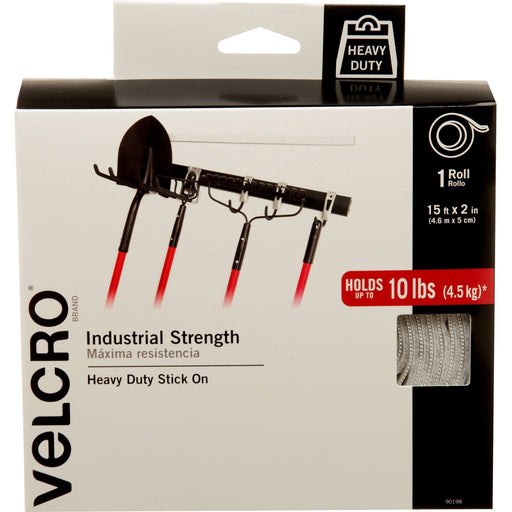VELCRO® Brand Industrial Strength Tape, 15ft x 2in Roll, White