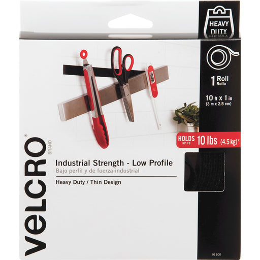 VELCRO® Brand Low Profile Industrial Strength Tape, 10ft x 1in Roll, Black